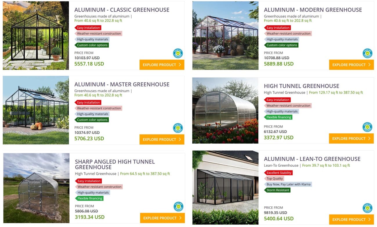 aluminum greenhouse kits for sale